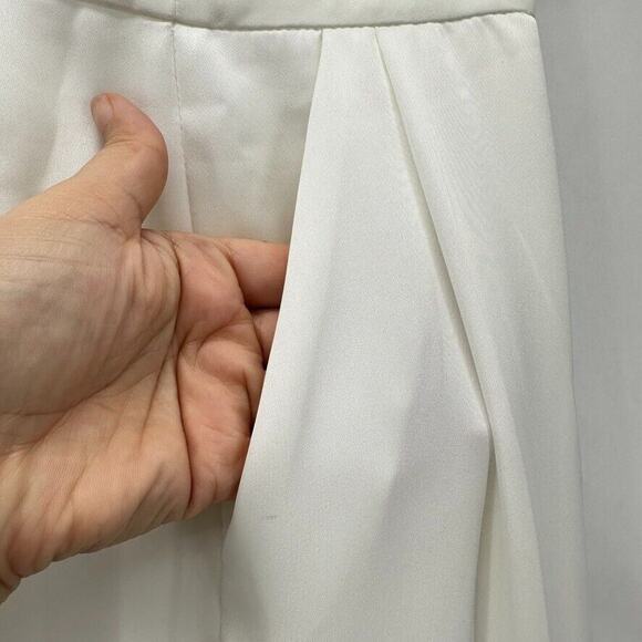 Ramy Brook Dress Pants Wide Leg Pants Size 2 White‎ Lined Coastal Preppy City - Picture 9 of 12